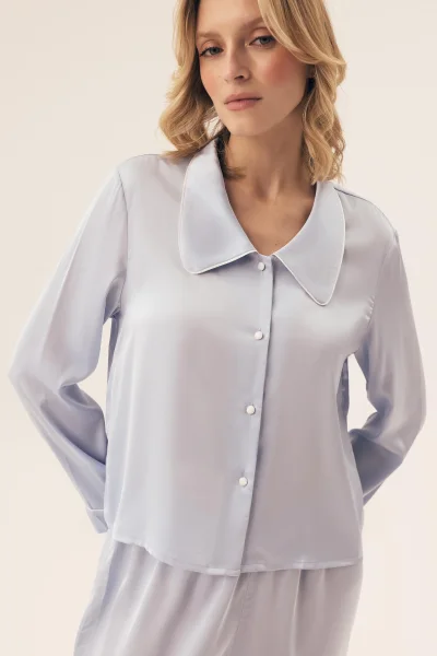 Dámské pyžamo Ryann - propínací - Světle modrá