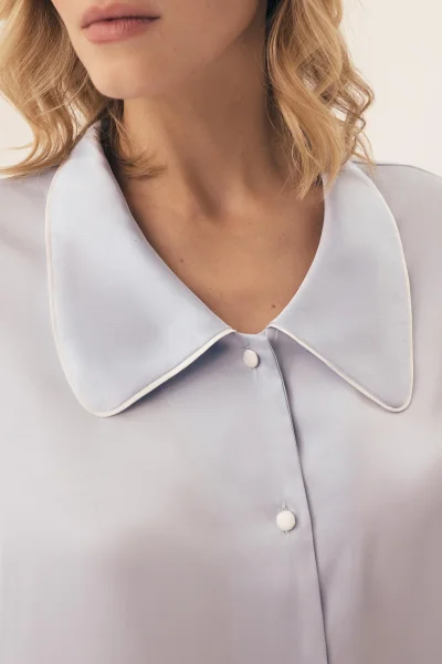 Dámské pyžamo Ryann - propínací - Světle modrá