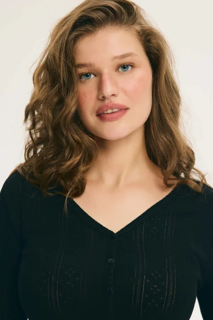 Dámské pyžamo Poet - bavlna - Černá