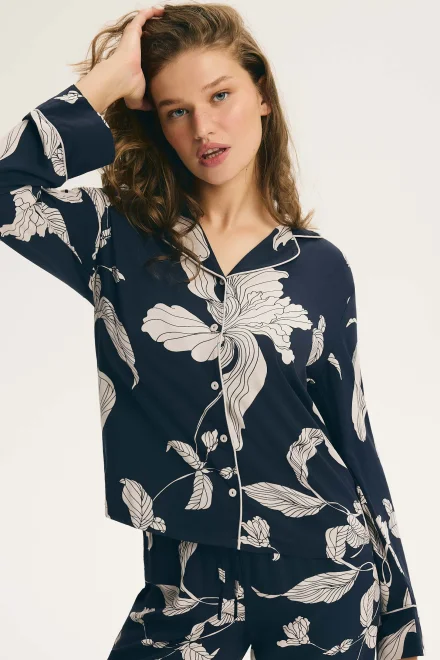 Dámské pyžamo Pythia - viskóza - Tmavě modrá