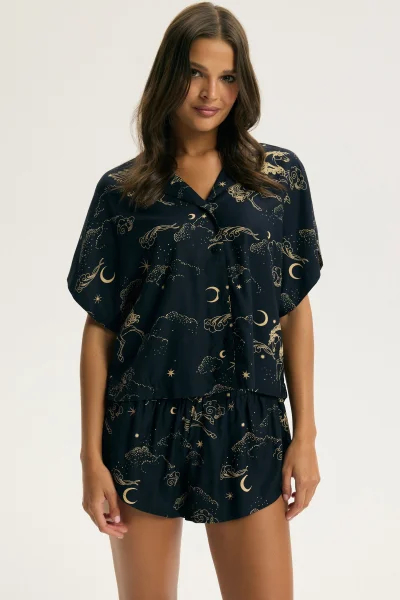 Dámské krátké pyžamo Crispella - Tmavě modrá