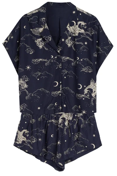Dámské krátké pyžamo Crispella - Tmavě modrá