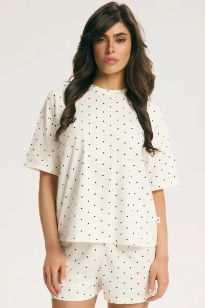 Dámské krátké pyžamo Macchiato - Béžová