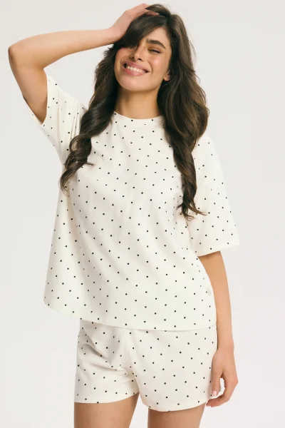 Dámské krátké pyžamo Macchiato - Béžová