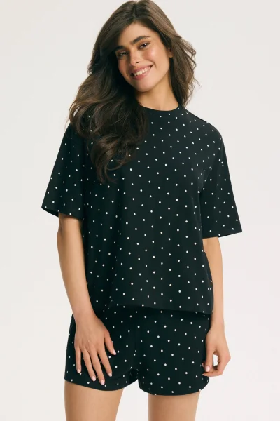 Dámské krátké pyžamo Macchiato - Černá