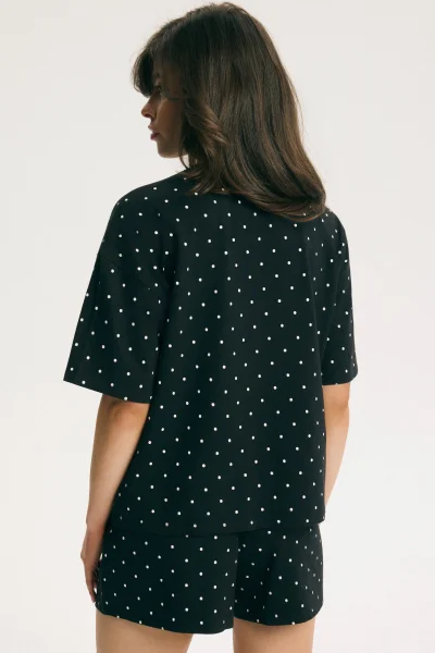 Dámské krátké pyžamo Macchiato - Černá