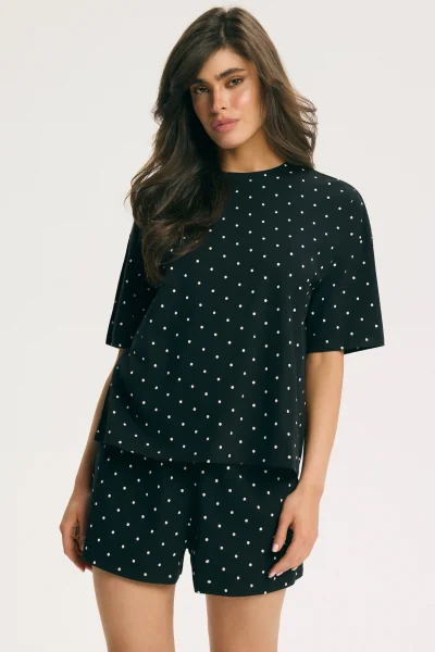 Dámské krátké pyžamo Macchiato - Černá