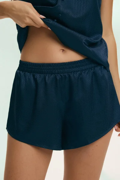 Dámské pyžamo Priscilla - satén - Tmavě modrá