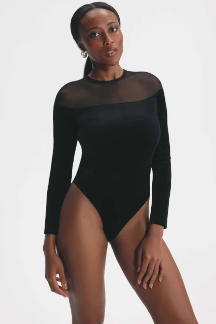Body Velvetmesh - Čierna