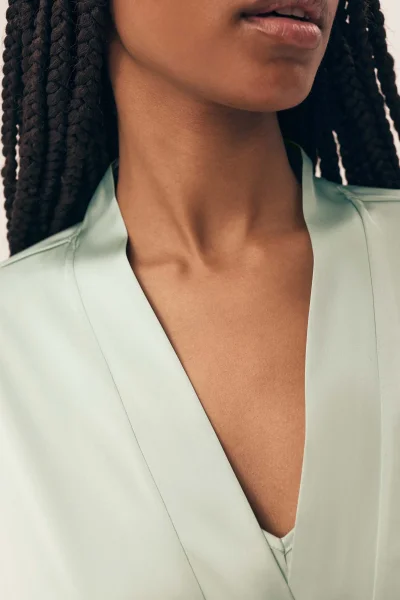 Dámský saténový župan Renne - Světle zelená