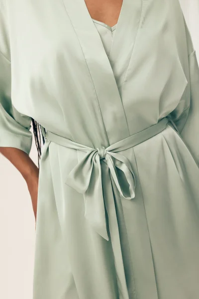 Dámský saténový župan Renne - Světle zelená