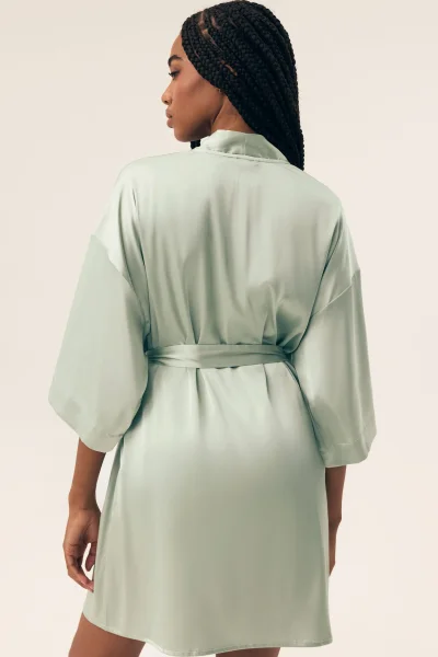Dámský saténový župan Renne - Světle zelená