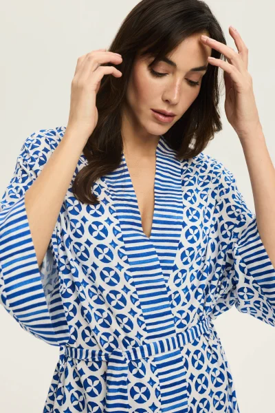 Dámský župan Rekha - Modrá