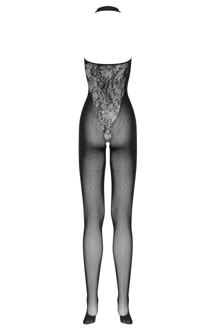 Bodystocking Sabre - otevřený klín - Černá