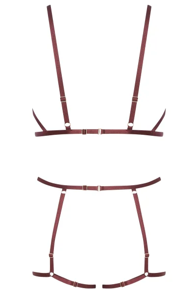 Sexy postroj Hola - Hnědo-červená (Mahoniová)