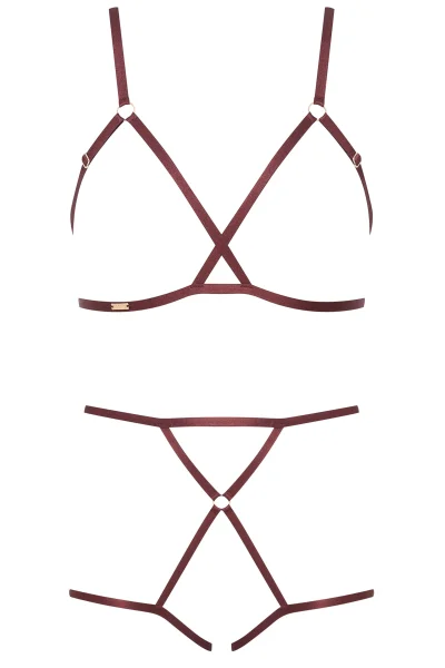 Sexy postroj Hola - Hnědo-červená (Mahoniová)