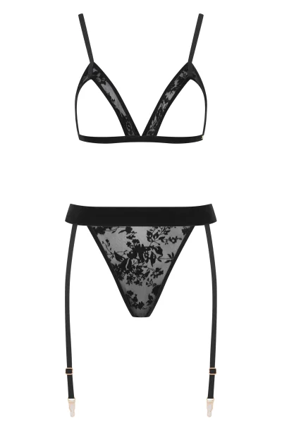 Sexy komplet Zeal - 3 dílný - Černá