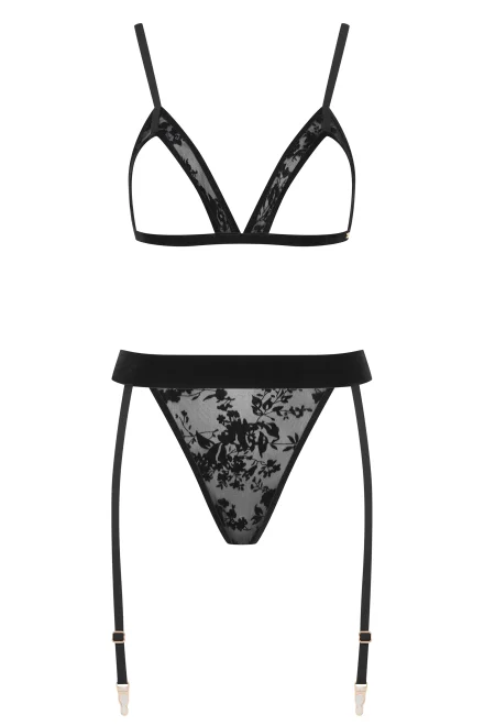 Sexy komplet Zeal - 3 dílný - Černá