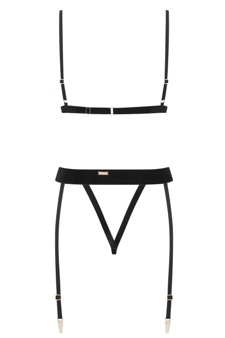 Sexy komplet Zeal - 3 dílný - Černá