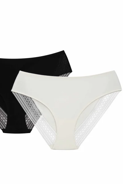 2 PACK kalhotky Parija - Černá-ecru