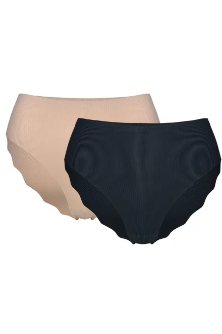 2 PACK kalhotky Pama - Černo-béžová
