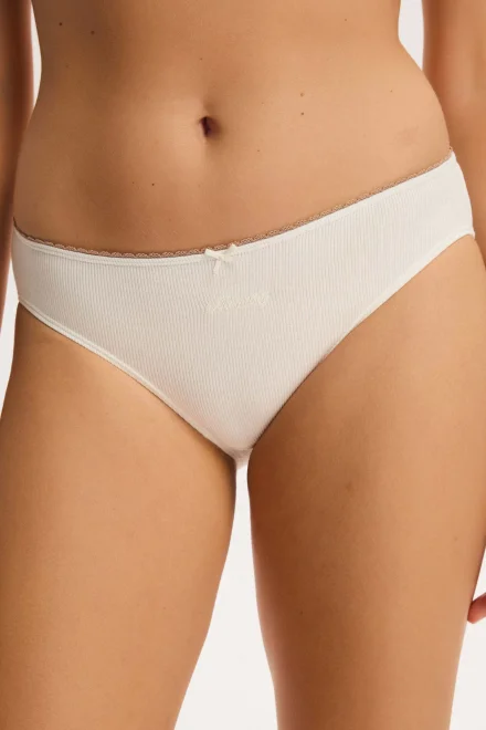 5 PACK kalhotky Moodie - bavlna - Krémová