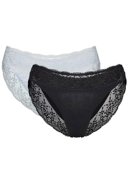 2 PACK kalhotky Patri - Černo-šedá