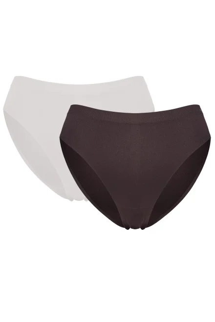 2 PACK kalhotky Pretty - Ecru-Hnědá