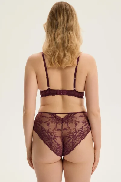 Kalhotky Cloe - vyšší pas - Hnědo-červená (Mahoniová)