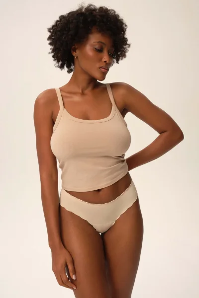 2 PACK tanga Panya - Černo-béžová