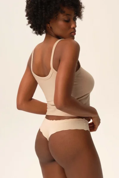 2 PACK tanga Panya - Černo-béžová