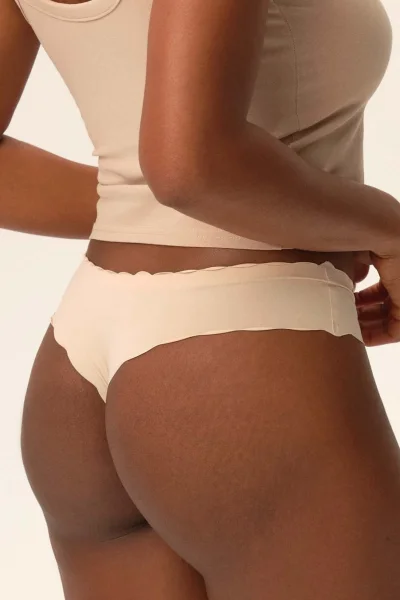 2 PACK tanga Panya - Černo-béžová