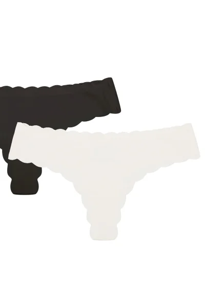 2 PACK tanga Panya - Černo-béžová