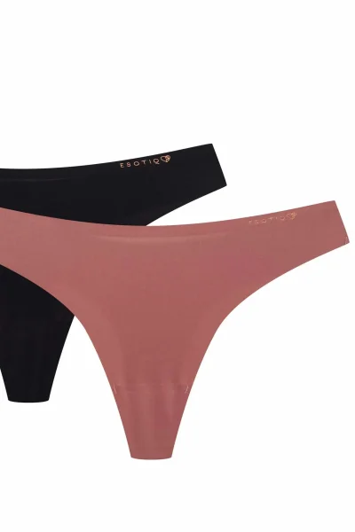 2 PACK tanga Pearls - Černo-růžová