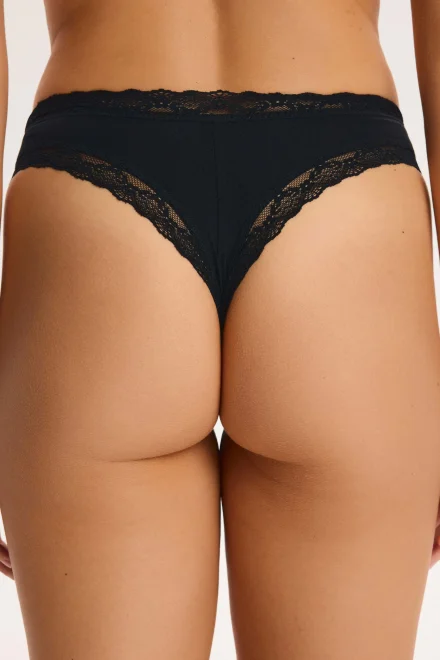 2 PACK tanga Peg - bavlna - Šedo-černá