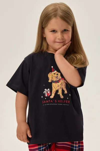 Dětské pyžamo Jolina - Tmavě modrá-červená