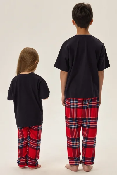 Dětské pyžamo Jolina - Tmavě modrá-červená