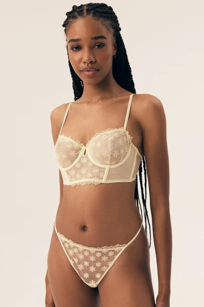 Nevyztužená podprsenka Bloomy - polokorzet - Žlutá