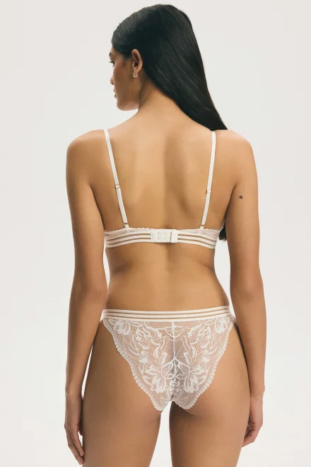 Nevyztužená podprsenka Frida - bralette - Ecru-růžová