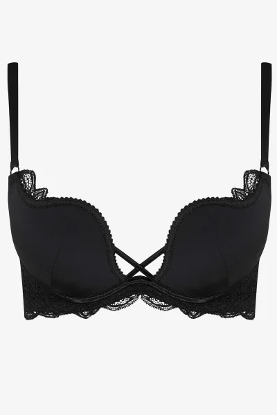Hladká push-up podprsenka Claudie - Černá