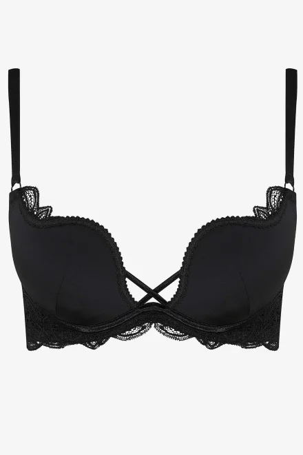 Hladká push-up podprsenka Claudie - Černá