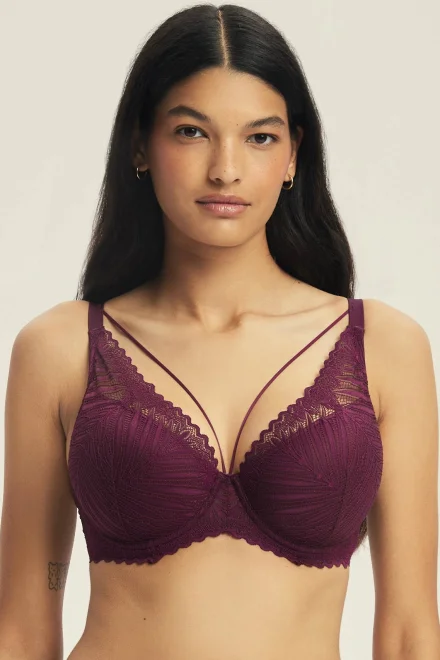 Push-up podprsenka Onika - Hnědo-červená (Mahoniová)