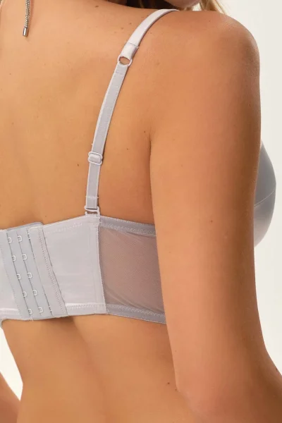 Push-up podprsenka Onyks - polokorzet - Světle šedá