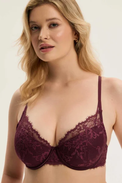 Push-up podprsenka Cloe - Hnědo-červená (Mahoniová)