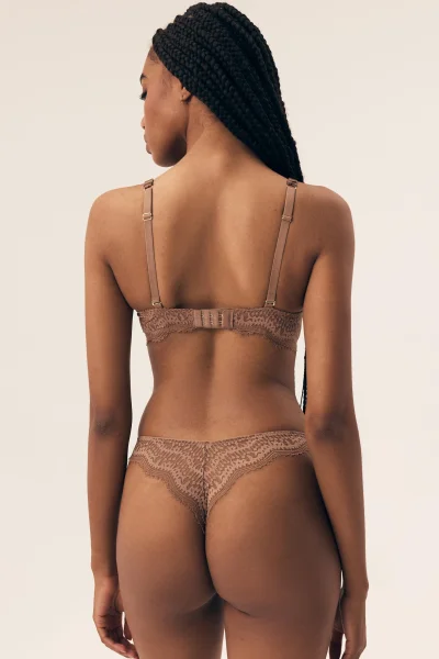 Push-up podprsenka Brillant - Hnědá se zlatým podtónem