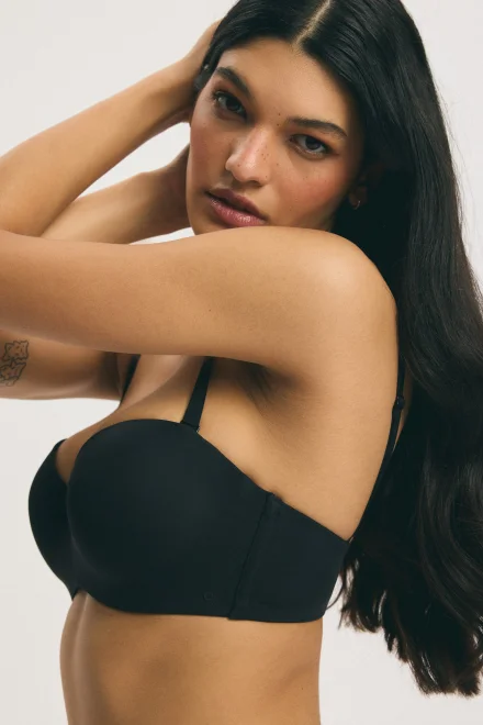 Balkonetová push-up podprsenka Raffen Bardot - na holá záda - Černá