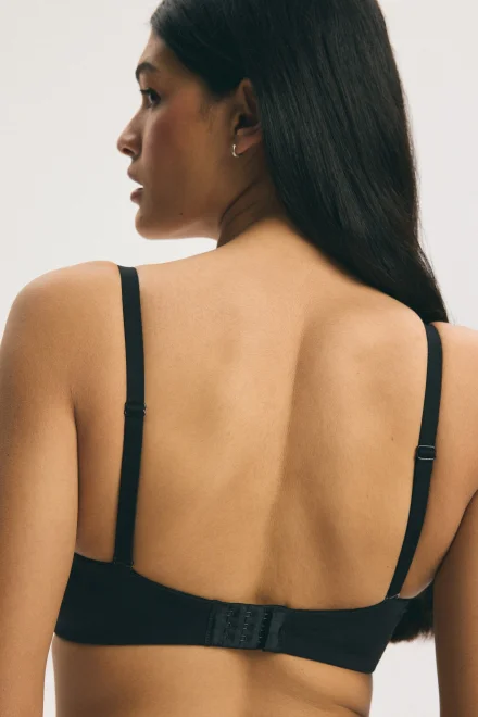 Balkonetová push-up podprsenka Raffen Bardot - na holá záda - Černá