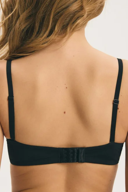 Balkonetová push-up podprsenka Raffen Bardot - na holá záda - Černá