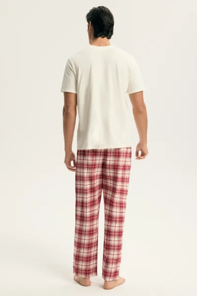 CRE Pánské pyžamo Chrismis - Krémová