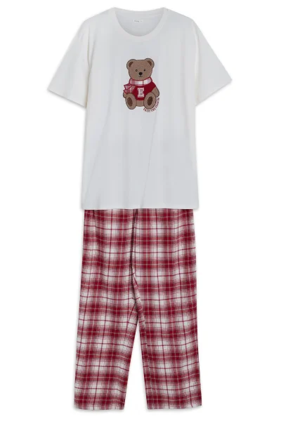 CRE Pánské pyžamo Chrismis - Krémová